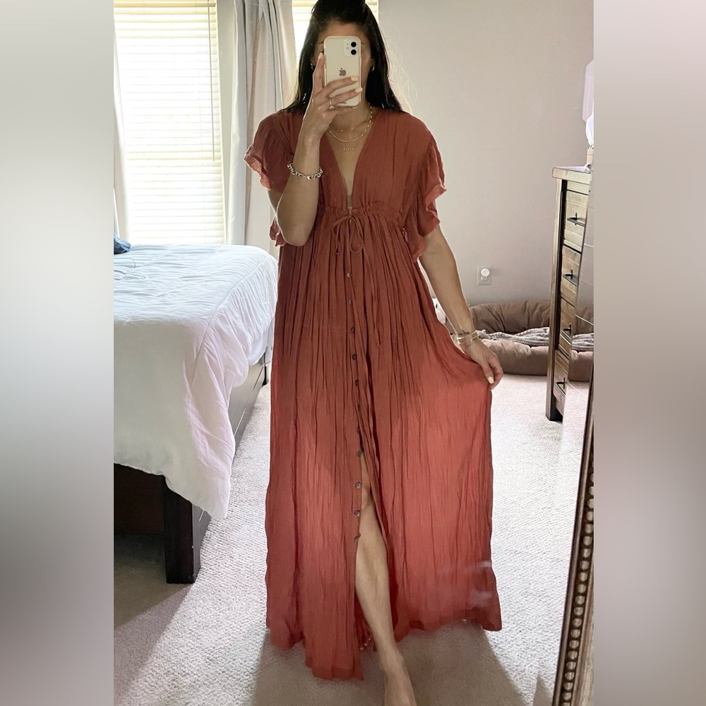 Flawless flowy button down maxi dress